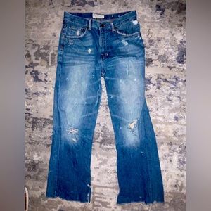 Unisex American Eagle Outfitters 29 x 30 Boot Cut Frayed & Trimmed Cuffs Shorter